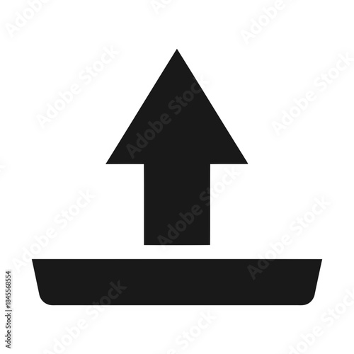 Clean design of an arrow pointing upwards, symbolizing digital file upload