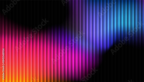 Ripple gradient glass background, vertical neon glow dark ribbed fractal texture in deep blue and violet cinematic sharp distortion texture, futuristic cover template mockup