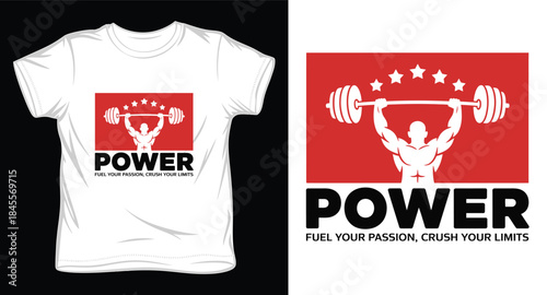 power graphic victor art t-shirt design print template