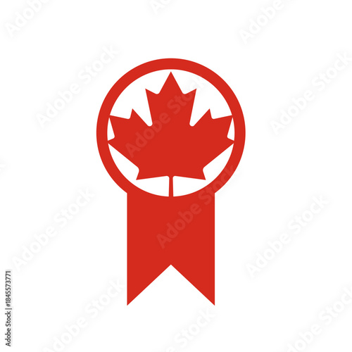 Canada Flag Batch Ribbon In Icon