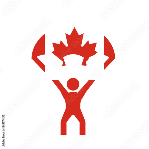 Canada Flag Paragliding In Icon