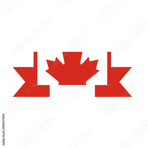 Canada Flag Ribbon In Icon 83