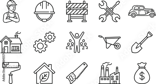 Large Collection of Download and Upload Thin Line Icons, Vector Set of Web, Cloud, Server, Box, and Arrow Symbols, Ideal for UI/UX Design and Applications.