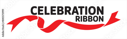Red Twisted Celebration Ribbon Banner Vector Design