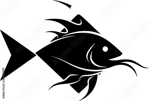 Meta-Morphosis Rhombus Silhouette: Blending into Marine Life Form Vector fish