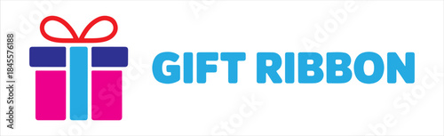 Colorful Pink and Blue Gift Box Icon Vector Illustration