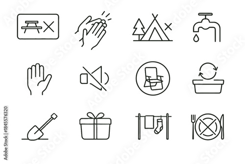 Food clean sign icon cooler tent minimalist organized camping vector spout circle