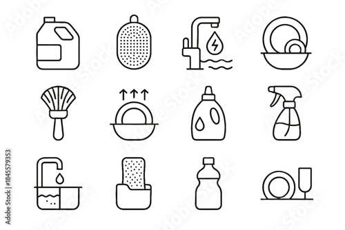 Holder silicone washing dishwashing jug efficient sink vector natural eco divider icon