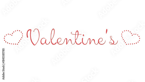 Elegant script style valentine's day message with decorative hearts on white background for romantic greeting cards and lovely social media posts