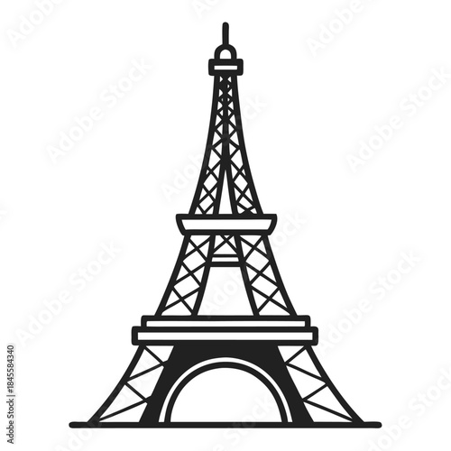 Eiffel Tower on white background