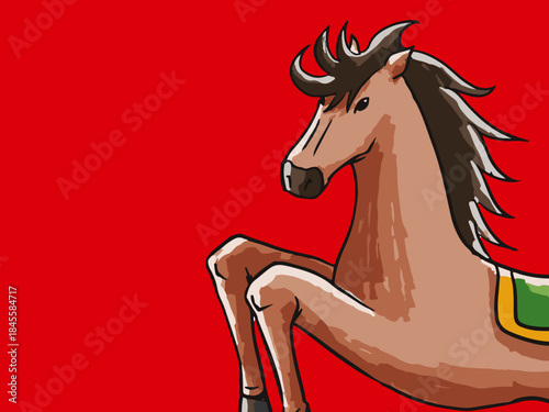  馬, 年賀状, 和風, 和柄, 新年, 動物, クリスマス, うま, ベクター, イラスト