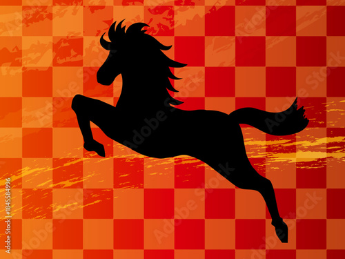  馬, 年賀状, 和風, 和柄, 新年, 動物, クリスマス, うま, ベクター, イラスト