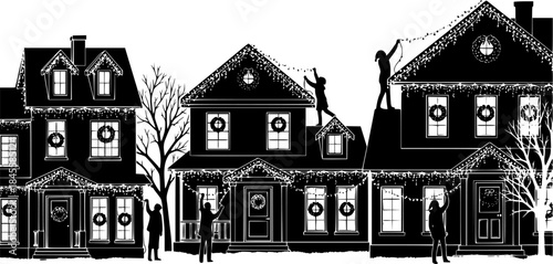 snowflake christmas vector, christmas vector line art decoration elements , christmas happy new year doodles vector 