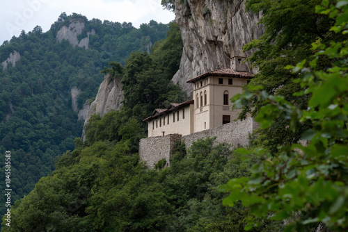 Wallpaper Mural An impressive architectural structure built into a mountain, emphasizing the beauty of nature and human ingenuity in harmony with the environment. Torontodigital.ca