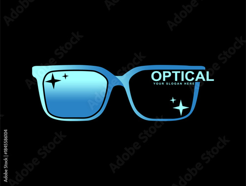 optician store logo abstract eye glasses vector illustration