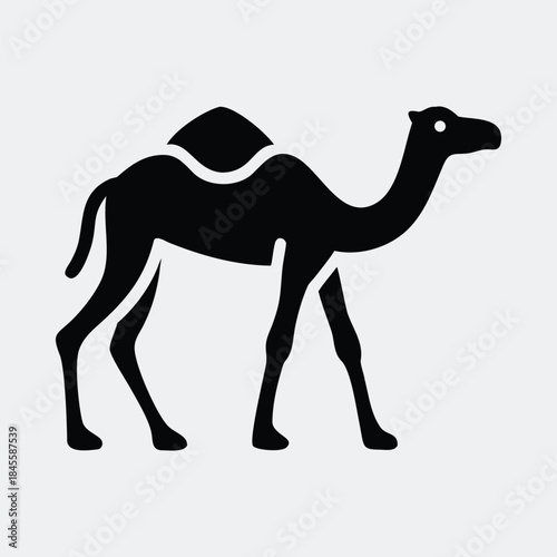 Simple one humped dromedary camel side view silhouette vector illustration