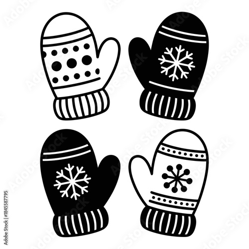 set of winter gloves