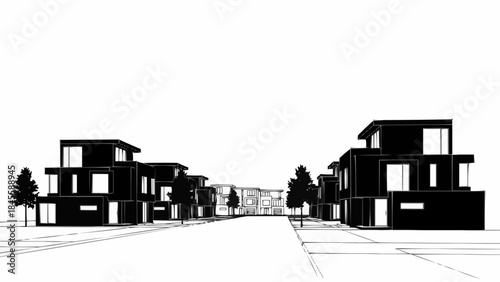 Modern Architectural Design of Contemporary Residential Buildings.