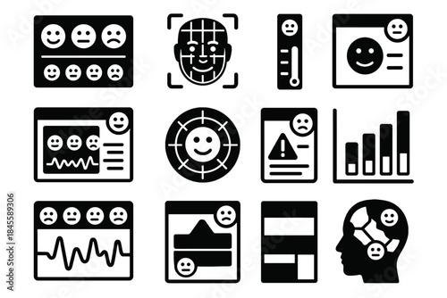 Map emotion graph icon window alert spectrum vector scanner icons dashboard pulse