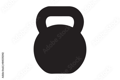 Black kettlebell icon isolated on transparent background for fitness design