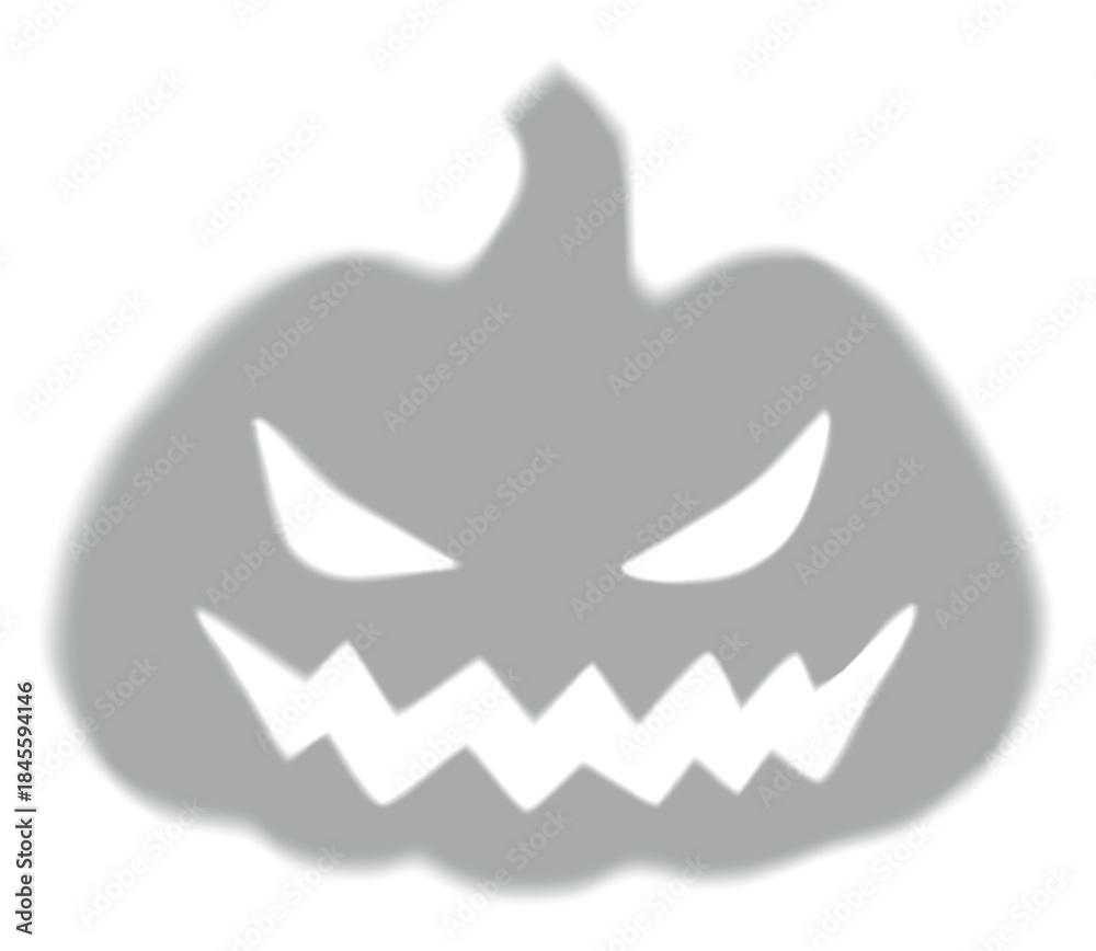 Fototapeta premium Creepy pumpkin shadow with scary face, blurry effect. Halloween symbol.