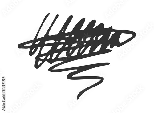 Black vigorous scribbles hand drawn