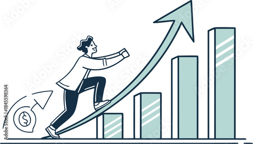 Business Growth Chart Vector Illustration