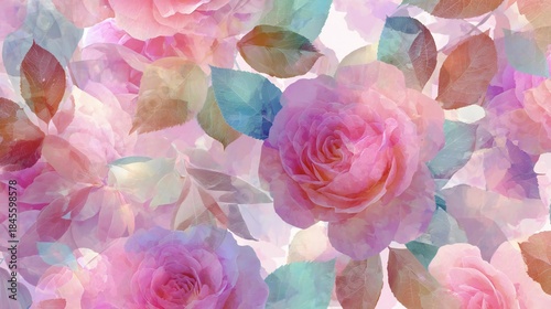 Pink Rose Floral Pattern Background
