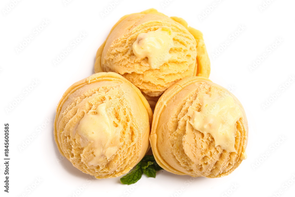 Fototapeta premium Vanilla Ice Cream Scoops with Waffle Cones
