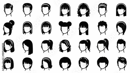 Collection of diverse hairstyles and haircuts for men and women.