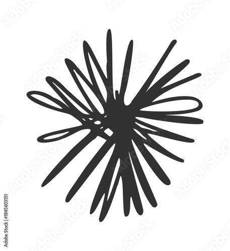 Star burst shaped scribble doodle