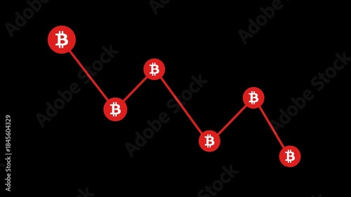 Bitcoin Price Falling Graph Animation