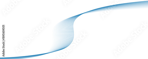 Abstract background with waves for banner. Medium banner size. Vector background with lines. Element for design isolated on white. Blue colors. Ocean, sea, water