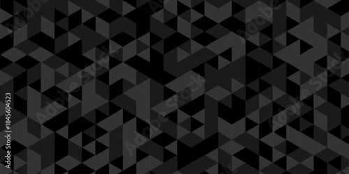 Abstract low polygon cubic black gray design. vector poly triangle texture geometric pattern triangular. geometric wall tile and metal cube background triangle wallpaper design.