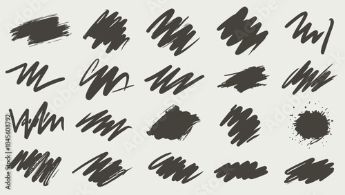 Artistic Strokes: A collection of various textured paint strokes, each stroke displaying unique patterns and textures, designed for adding an artistic touch to any creative project.