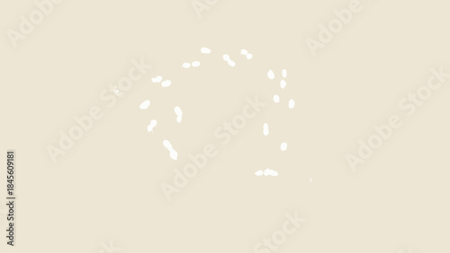 Abstract White Particles Forming Circular Pattern on Light Beige Background