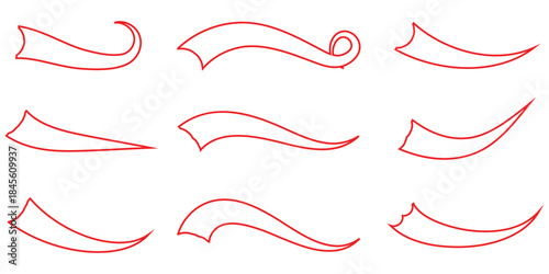 Swoosh vector, icon. Red waves swoosh logo template. swoosh element. Vector illustration eps 10