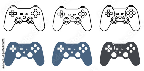 Console Controllers A collection of game controllers showcase design and color, ready for the ultimate gaming experience, inviting gamers.