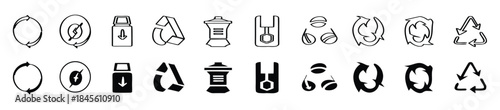 Recycle icon set. Ecology, eco friendly and environmental symbol. Vector illustration.