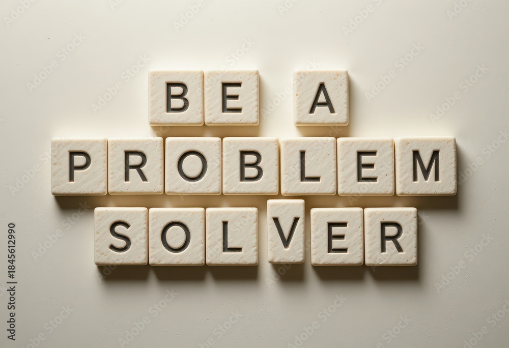 Fototapeta premium Inspirational Message with Letter Blocks Saying Be a Problem Solver