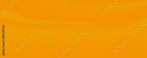 Yellow orange halftone pattern. Retro comic gradient background. Square pixilated dot cartoon texture.vector ilustrasion,