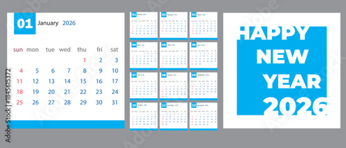  A simple and modern 2026 calendar design