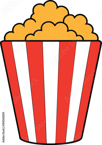 Popcorn Bucket Striped Snack Transparent Background