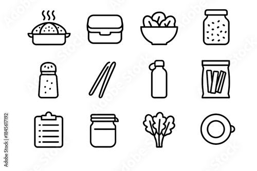 Leafy vector bunch meal lid steamer eco veggie icon friendly cover water