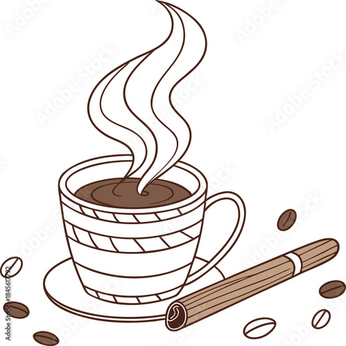cup of coffee with cinnamon