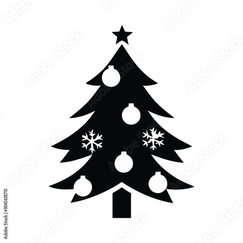 Simple festive evergreen tree holiday celebration icon design