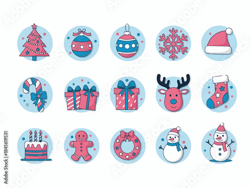 Cartoon couple holding shopping bags on a snowy day