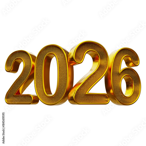 Luxury 2026 New Year 3d Text