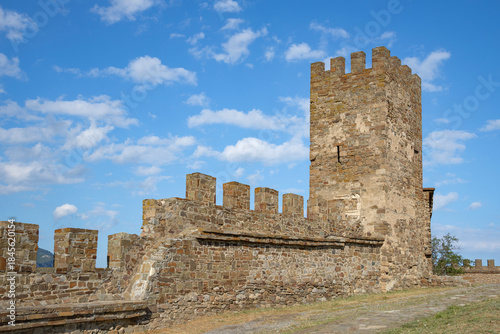 The Corrado Chigala Tower. The Genoese fortress. Sudak, Crimea