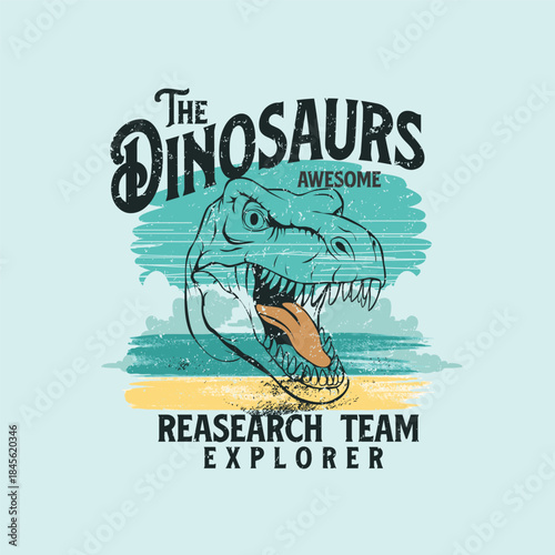 Dinosaurs Reasearch Team Explorer boys graphic tee design